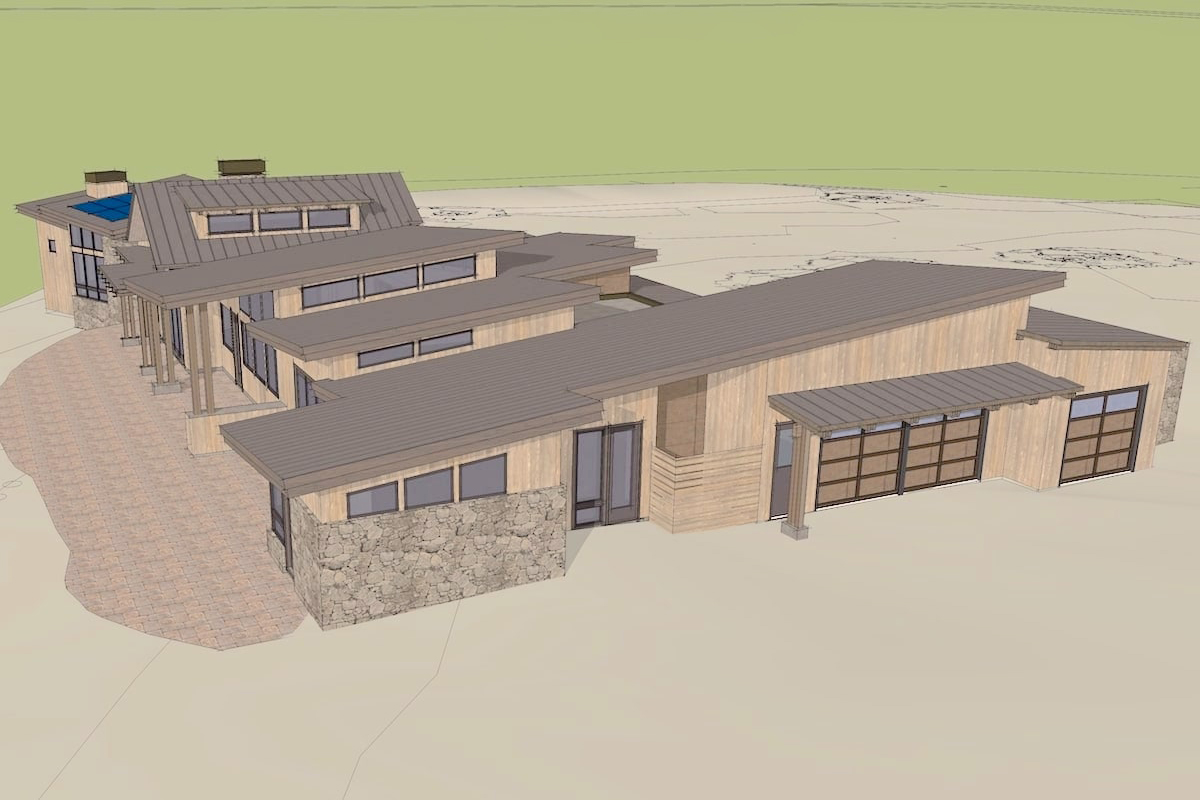 Aerial View of this 3-Bedroom, 4036 Sq Ft Plan - 202-1001