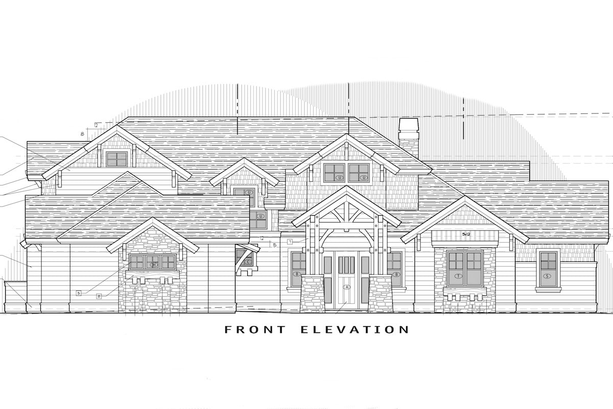 Home Plan Front Elevation of this 3-Bedroom,3959 Sq Ft Plan -202-1002