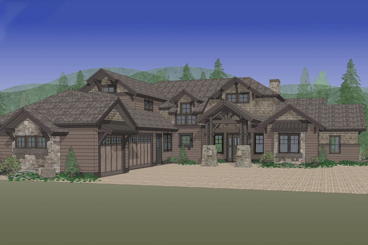 Front View of this 3-Bedroom, 3959 Sq Ft Plan - 202-1002