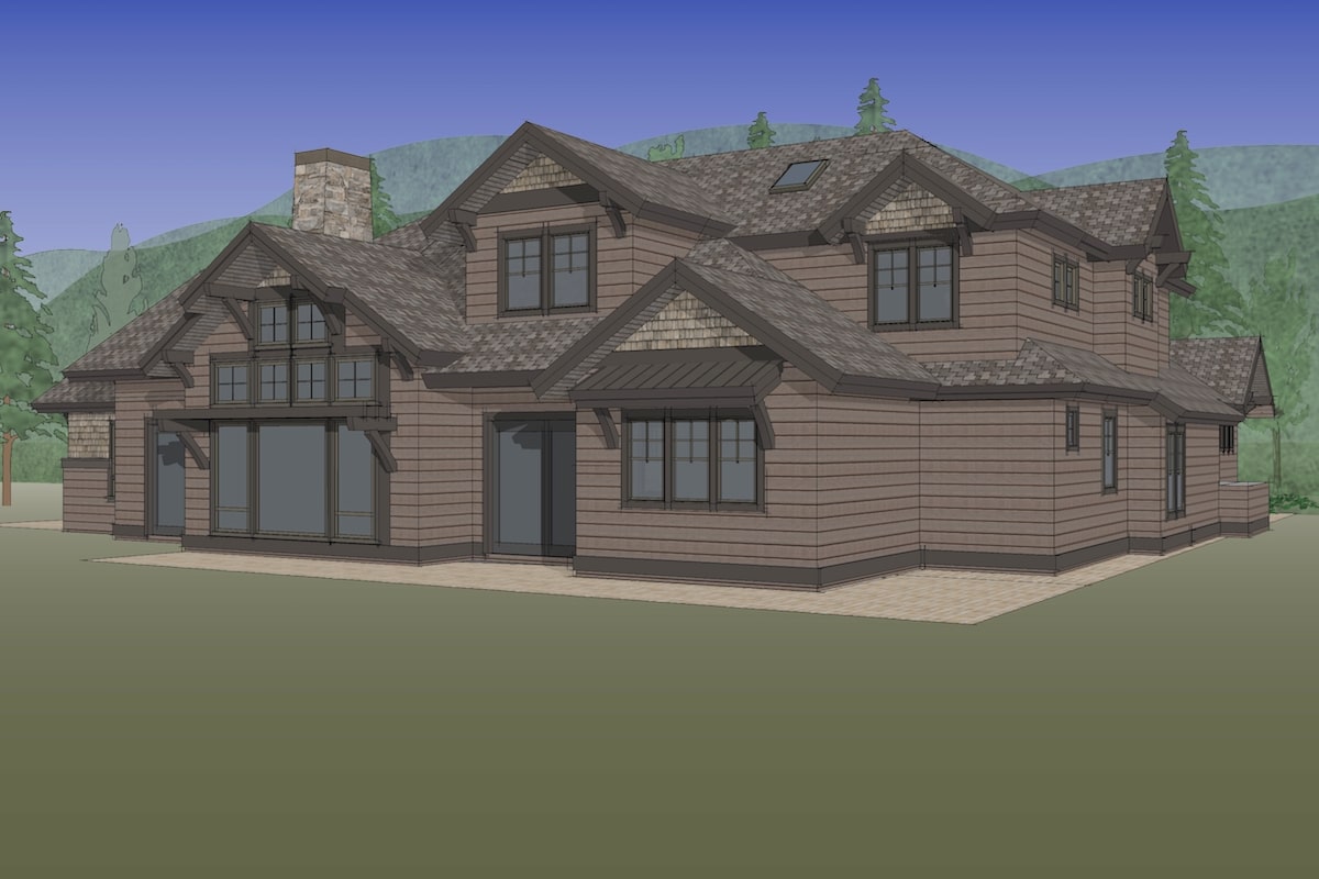 Rear View of this 3-Bedroom, 3959 Sq Ft Plan - 202-1002