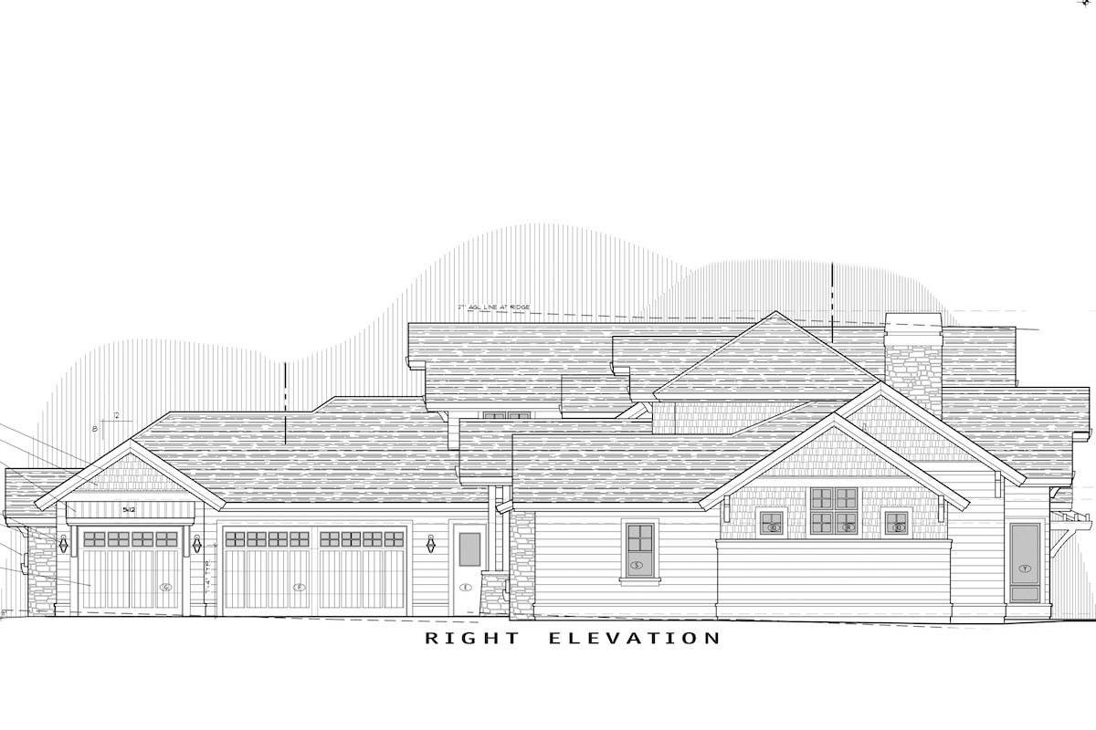 Home Plan Right Elevation of this 3-Bedroom,3959 Sq Ft Plan -202-1002