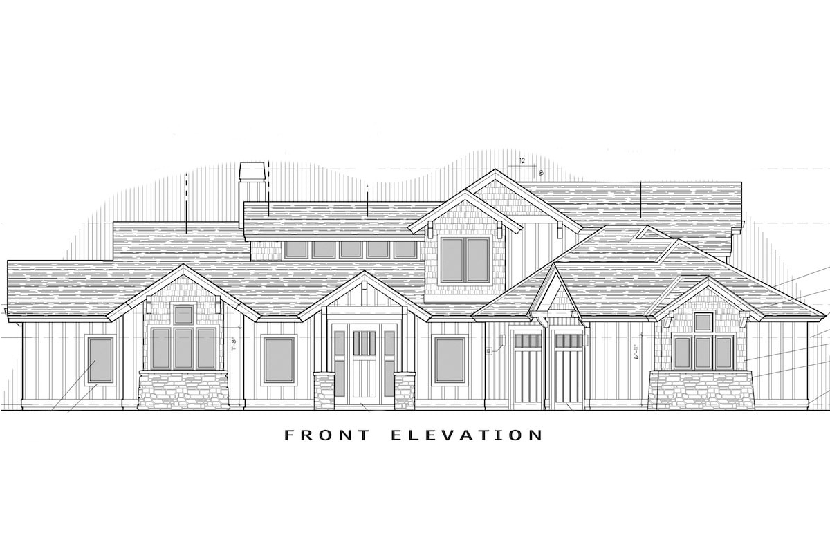 Home Plan Front Elevation of this 3-Bedroom,2536 Sq Ft Plan -202-1003