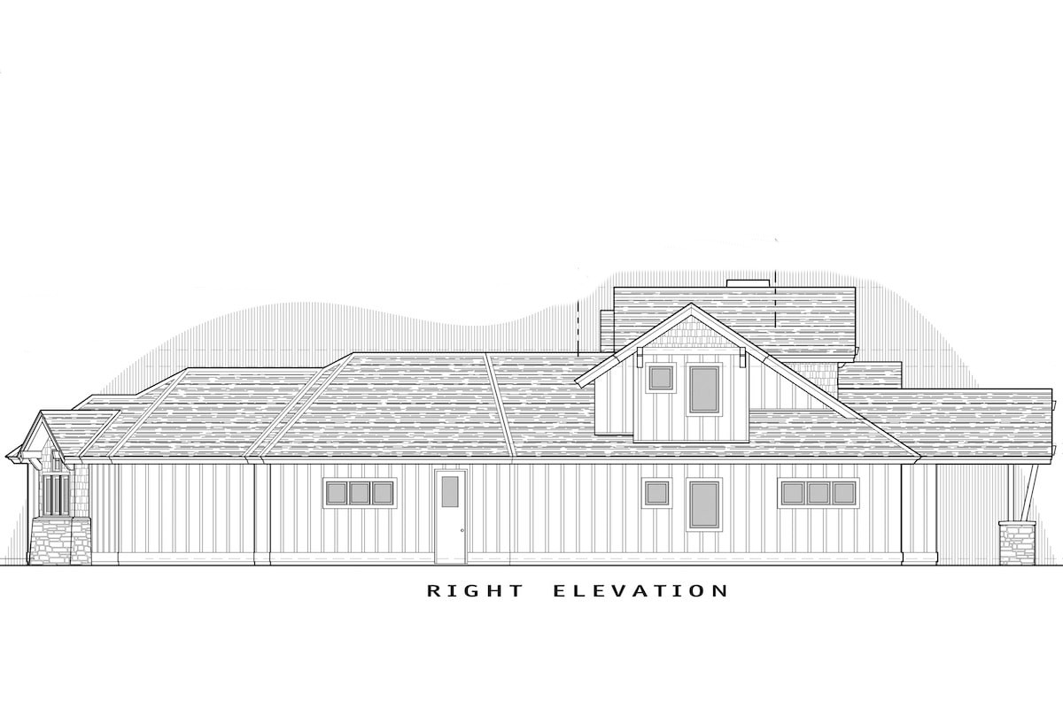 Home Plan Right Elevation of this 3-Bedroom,2536 Sq Ft Plan -202-1003