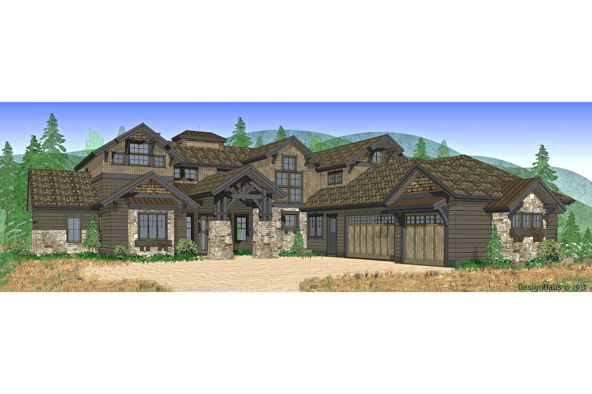 Front View of this 4-Bedroom, 4268 Sq Ft Plan - 202-1006