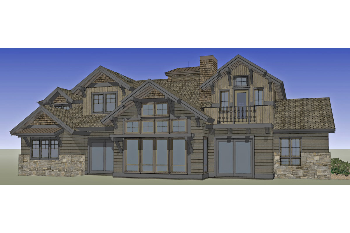Rear View of this 4-Bedroom, 4268 Sq Ft Plan - 202-1006