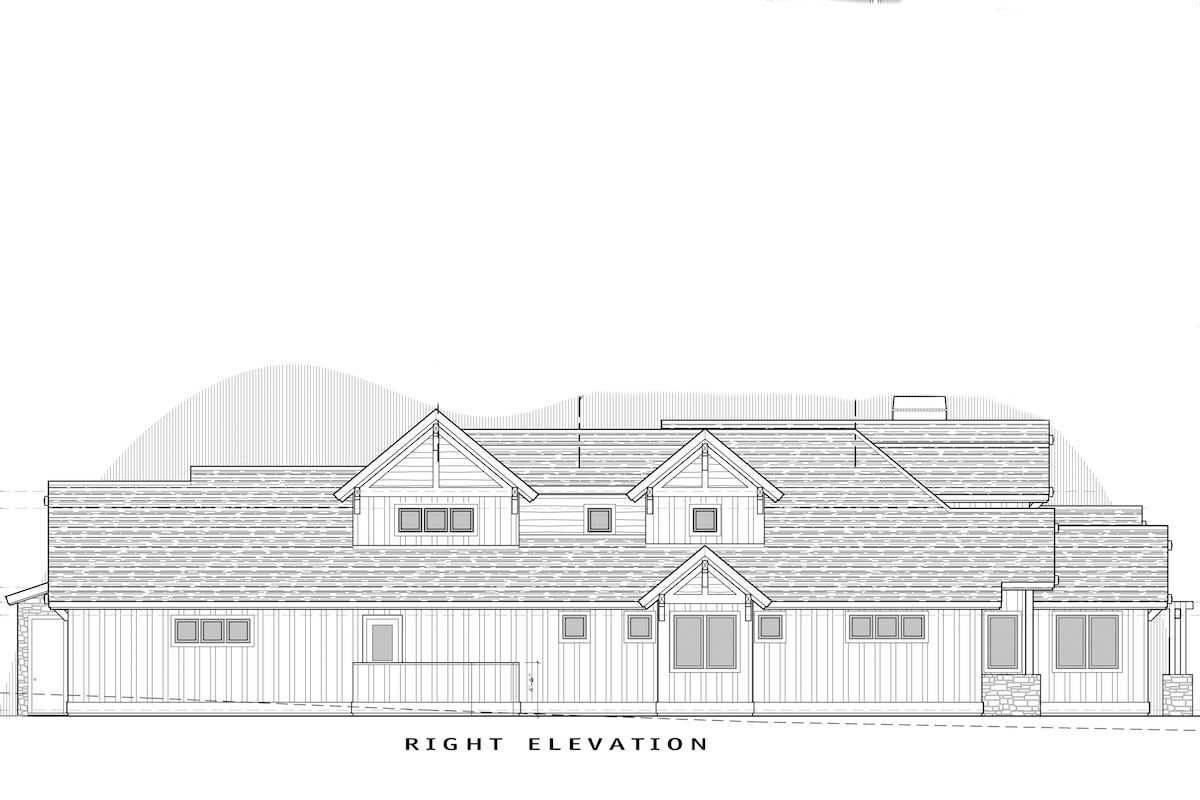 Home Plan Right Elevation of this 4-Bedroom,3691 Sq Ft Plan -202-1007