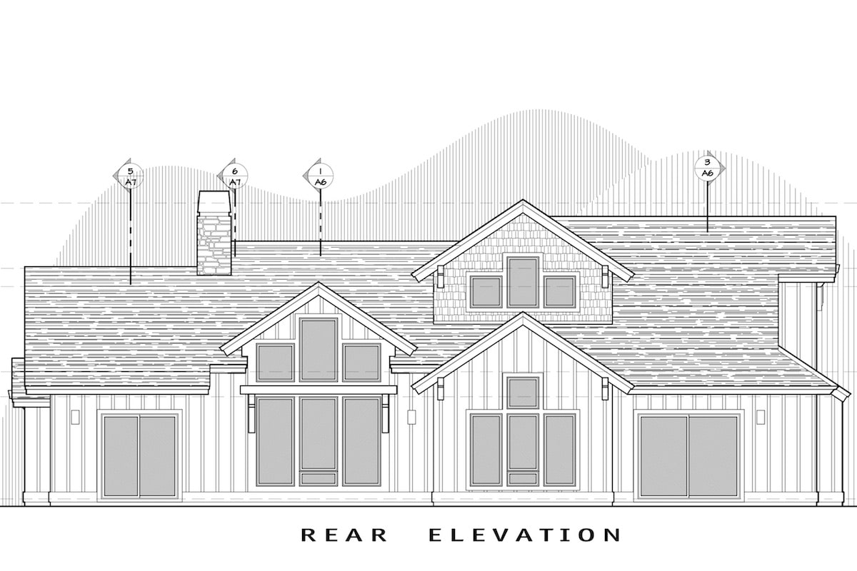 Home Plan Rear Elevation of this 3-Bedroom,2360 Sq Ft Plan -202-1008