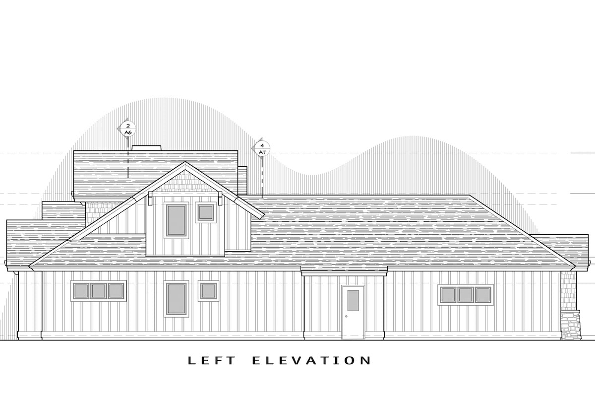 Home Plan Left Elevation of this 3-Bedroom,2360 Sq Ft Plan -202-1008