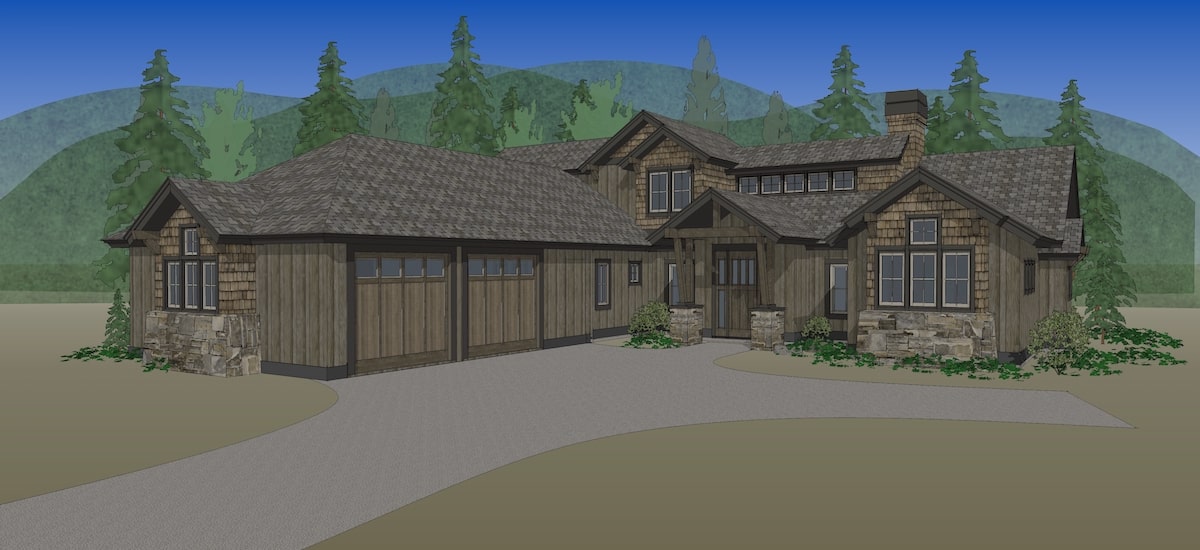 Front View of this 3-Bedroom, 2360 Sq Ft Plan - 202-1008