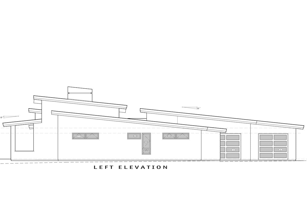 Home Plan Left Elevation of this 3-Bedroom,3264 Sq Ft Plan -202-1013