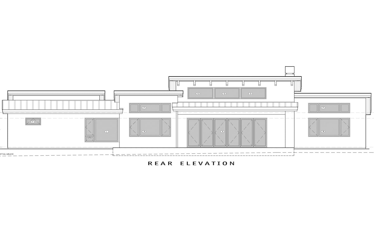 Home Plan Rear Elevation of this 3-Bedroom,3264 Sq Ft Plan -202-1013