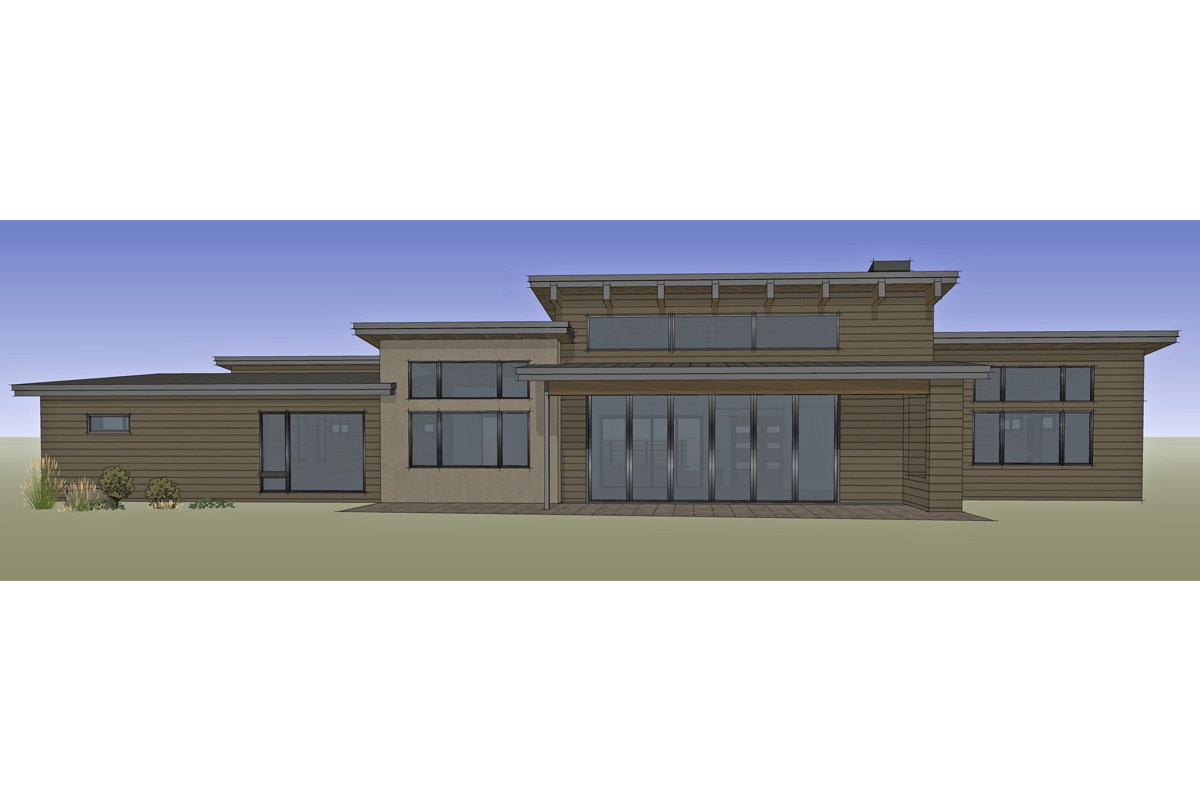 Rear View of this 3-Bedroom, 3264 Sq Ft Plan - 202-1013