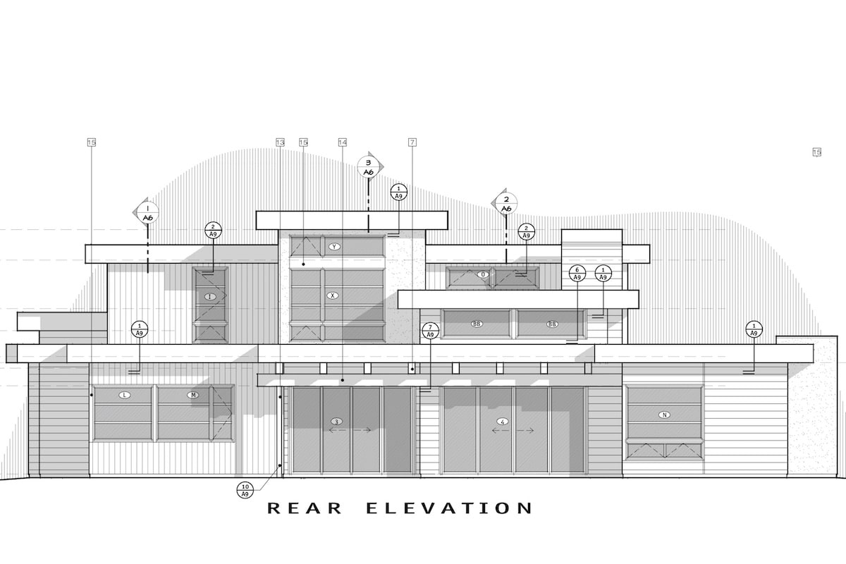 Home Plan Rear Elevation of this 4-Bedroom,3712 Sq Ft Plan -202-1015