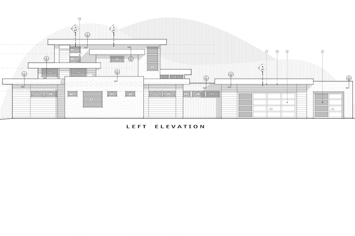 Home Plan Left Elevation of this 4-Bedroom,3712 Sq Ft Plan -202-1015