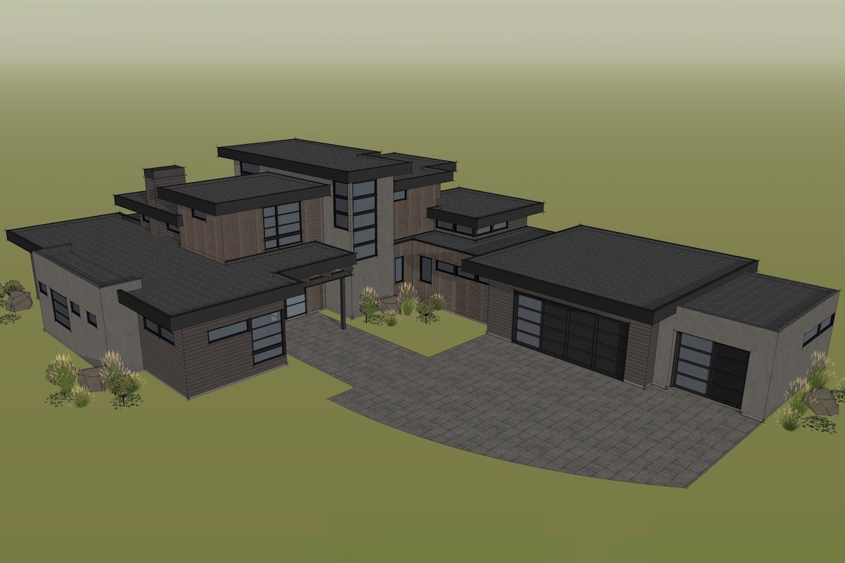 Aerial View of this 4-Bedroom, 3712 Sq Ft Plan - 202-1015