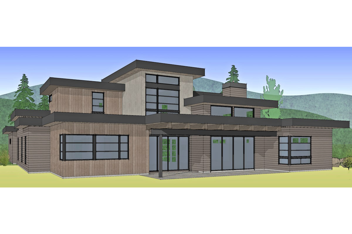 Rear View of this 4-Bedroom, 3712 Sq Ft Plan - 202-1015