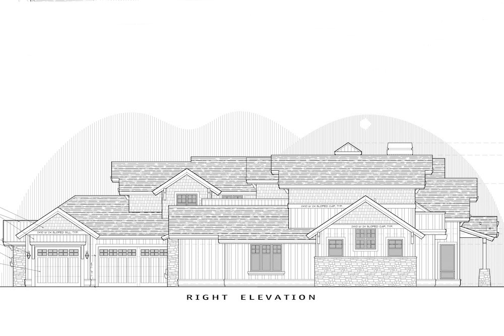 Home Plan Right Elevation of this 5-Bedroom,4964 Sq Ft Plan -202-1016