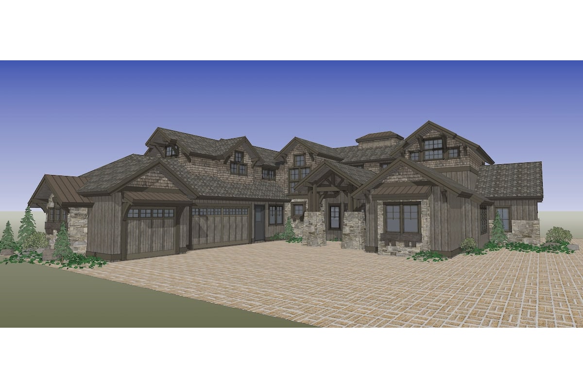 Front View of this 5-Bedroom, 4964 Sq Ft Plan - 202-1016