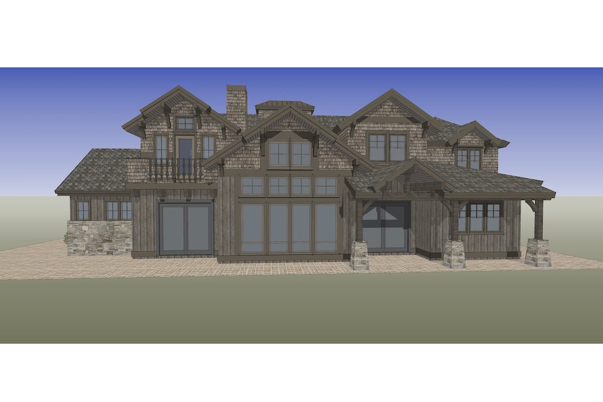 Rear View of this 5-Bedroom, 4964 Sq Ft Plan - 202-1016