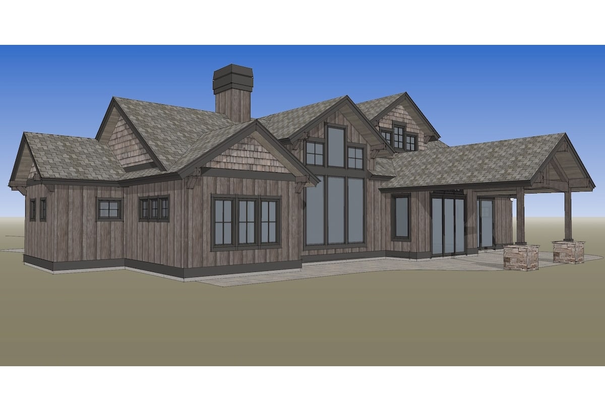 Rear View of this 3-Bedroom, 2554 Sq Ft Plan - 202-1018