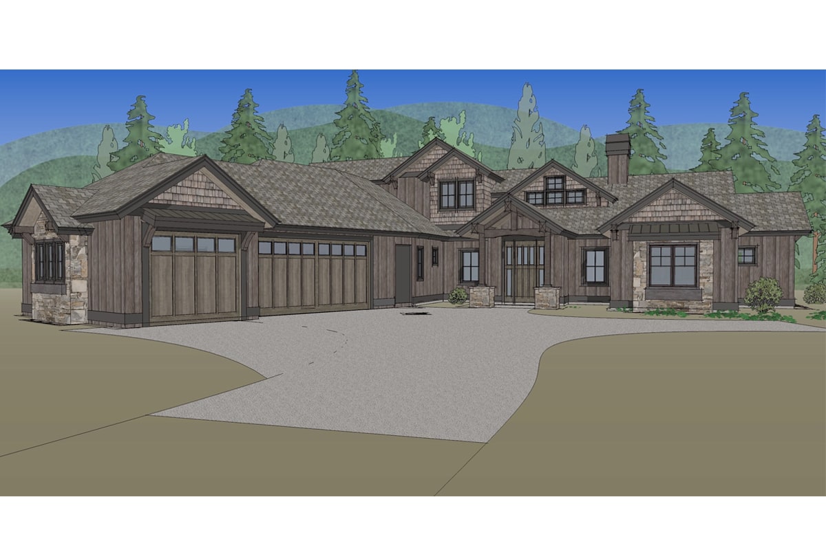 Front View of this 3-Bedroom, 2554 Sq Ft Plan - 202-1018