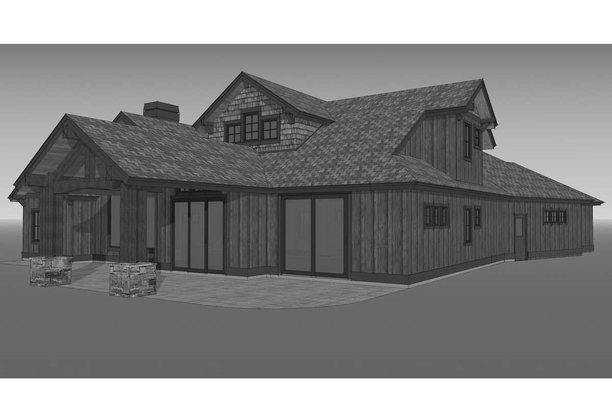 Rear View of this 3-Bedroom, 2554 Sq Ft Plan - 202-1018