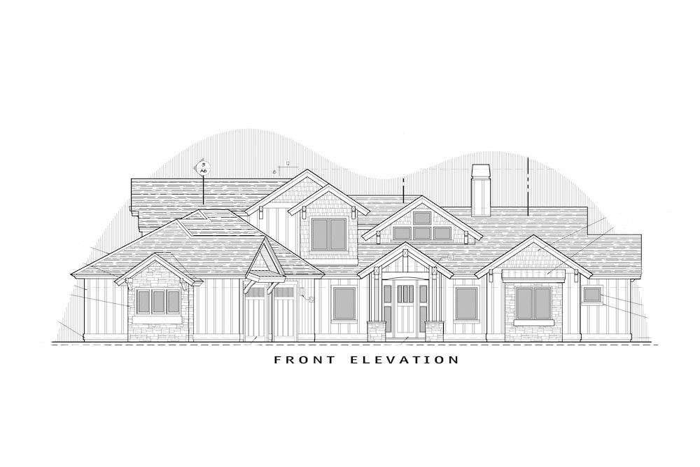 Home Plan Front Elevation of this 3-Bedroom,2554 Sq Ft Plan -202-1018