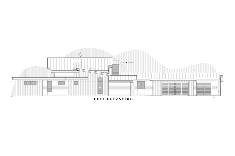 Home Plan Left Elevation of this 5-Bedroom,3275 Sq Ft Plan -202-1019
