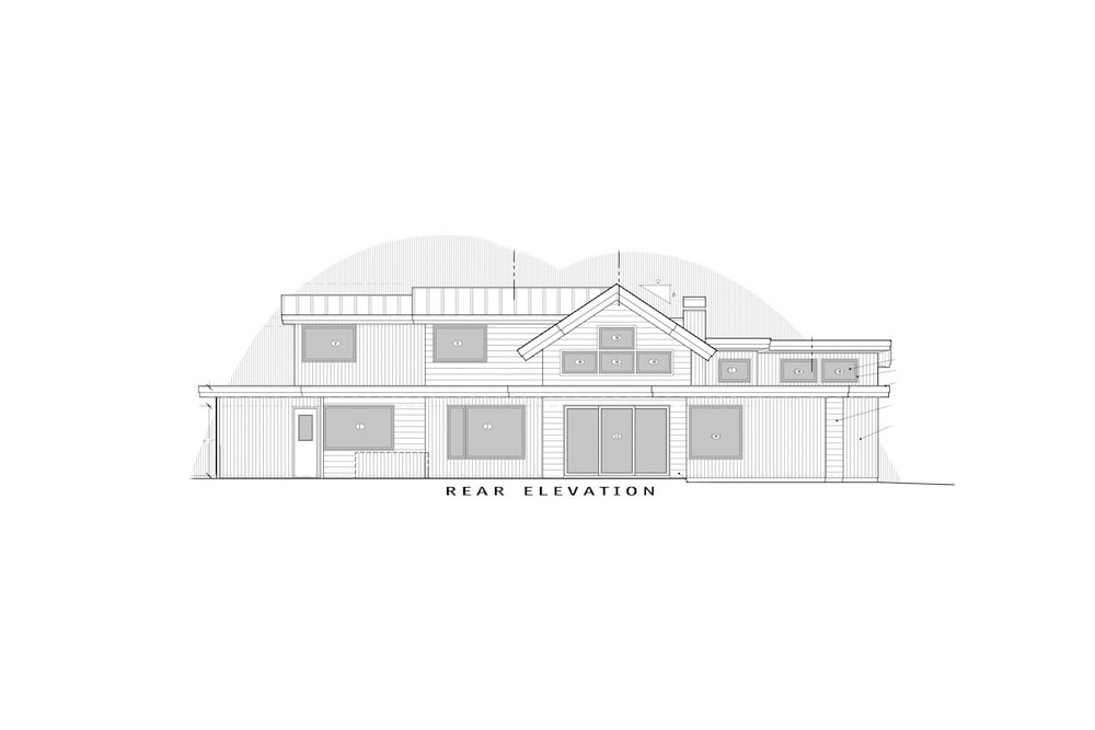 Home Plan Rear Elevation of this 5-Bedroom,3275 Sq Ft Plan -202-1019