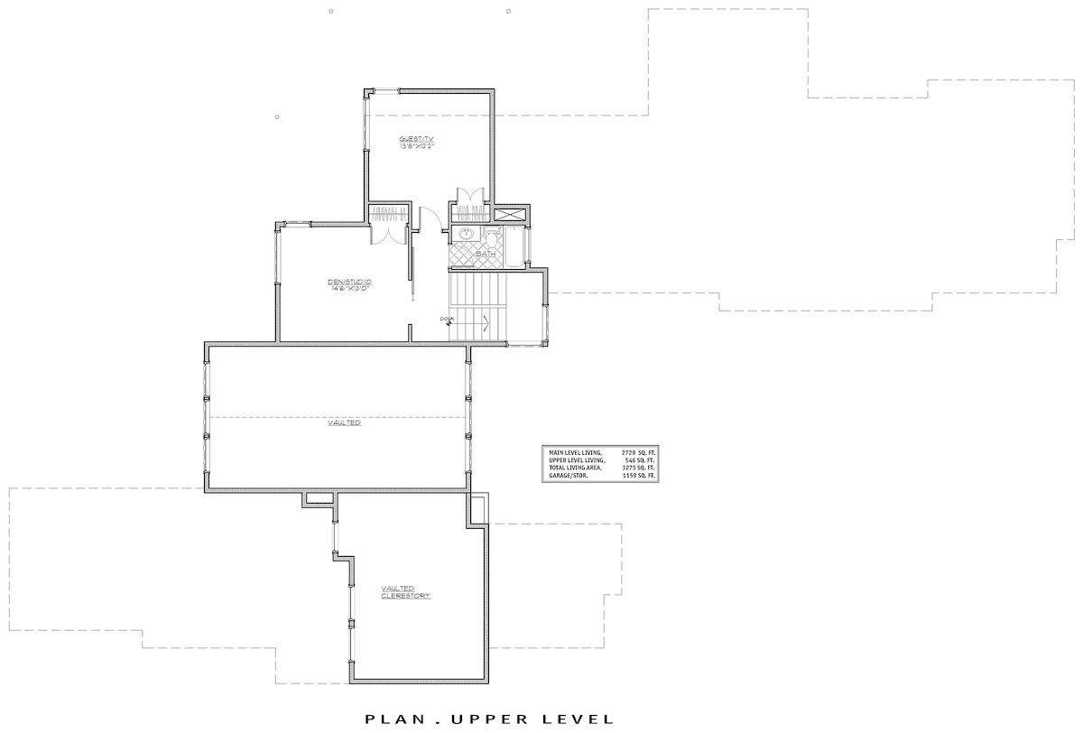 Floor Plan Upper Level of Contemporary Plan #202-1019