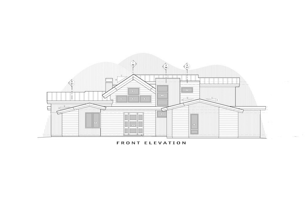 Home Plan Front Elevation of this 5-Bedroom,3275 Sq Ft Plan -202-1019
