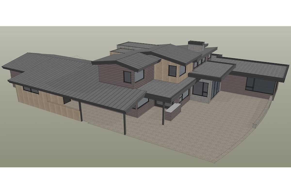 Aerial View of this 5-Bedroom, 3217 Sq Ft Plan - 202-1021