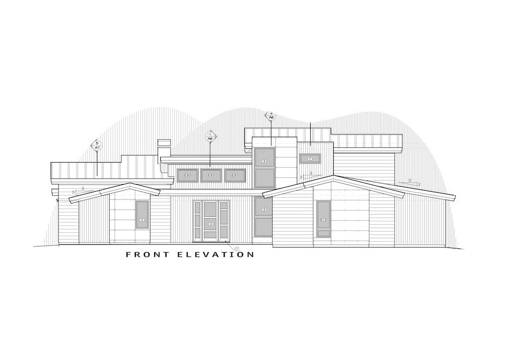Home Plan Front Elevation of this 5-Bedroom,3217 Sq Ft Plan -202-1021