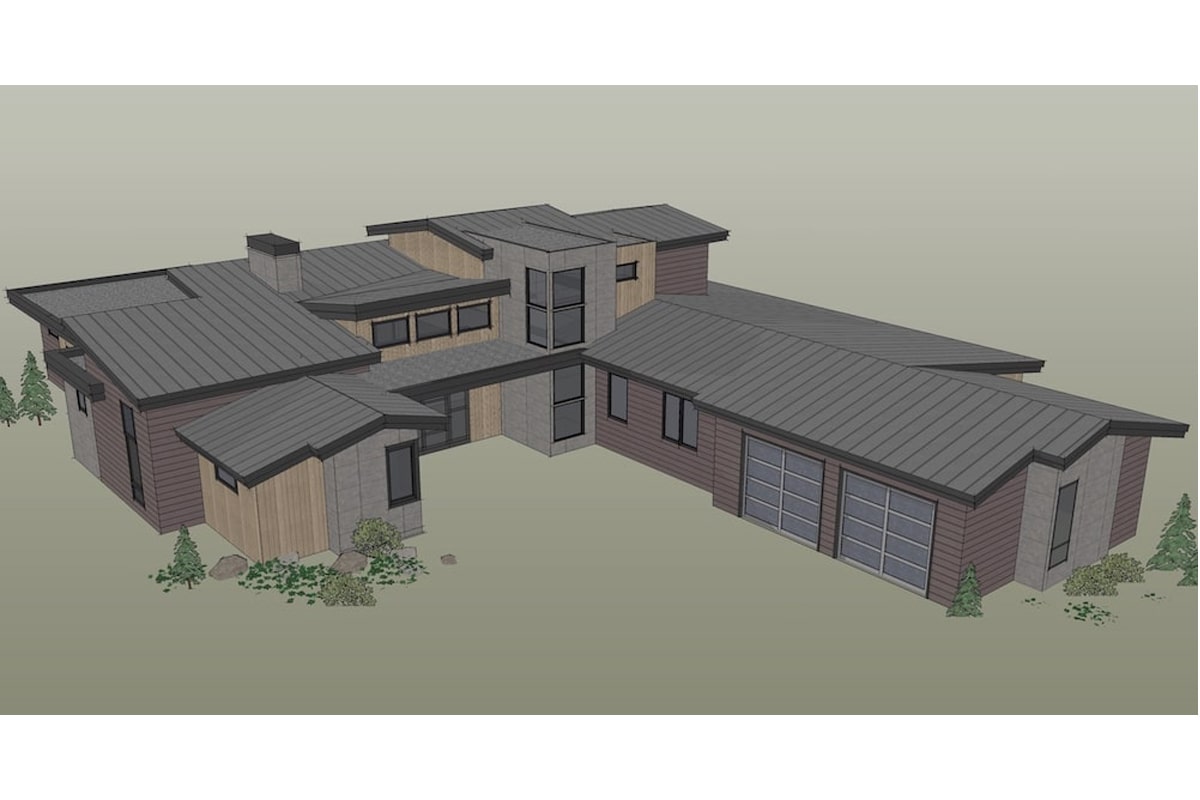 Aerial View of this 5-Bedroom, 3217 Sq Ft Plan - 202-1021