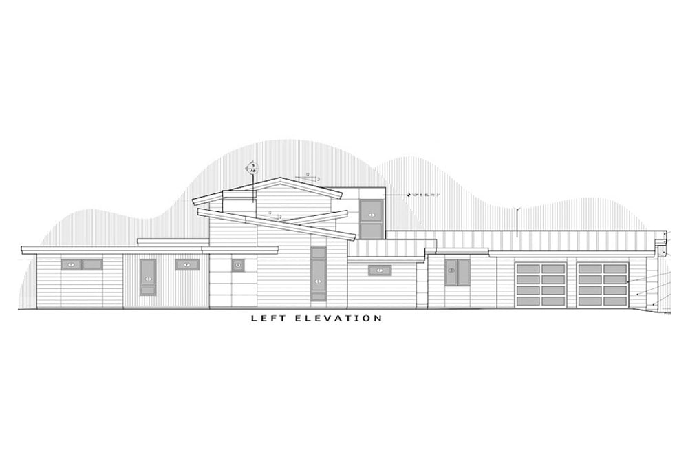 Home Plan Left Elevation of this 5-Bedroom,3217 Sq Ft Plan -202-1021