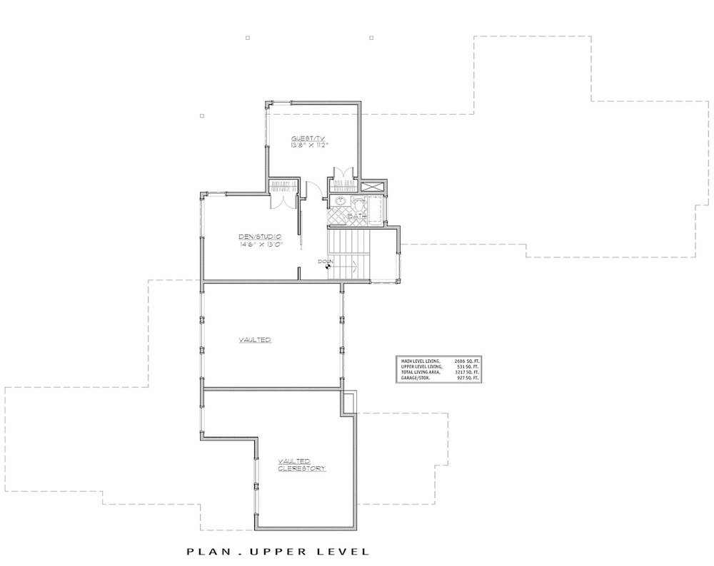 Floor Plan Upper Level of Contemporary Plan #202-1021