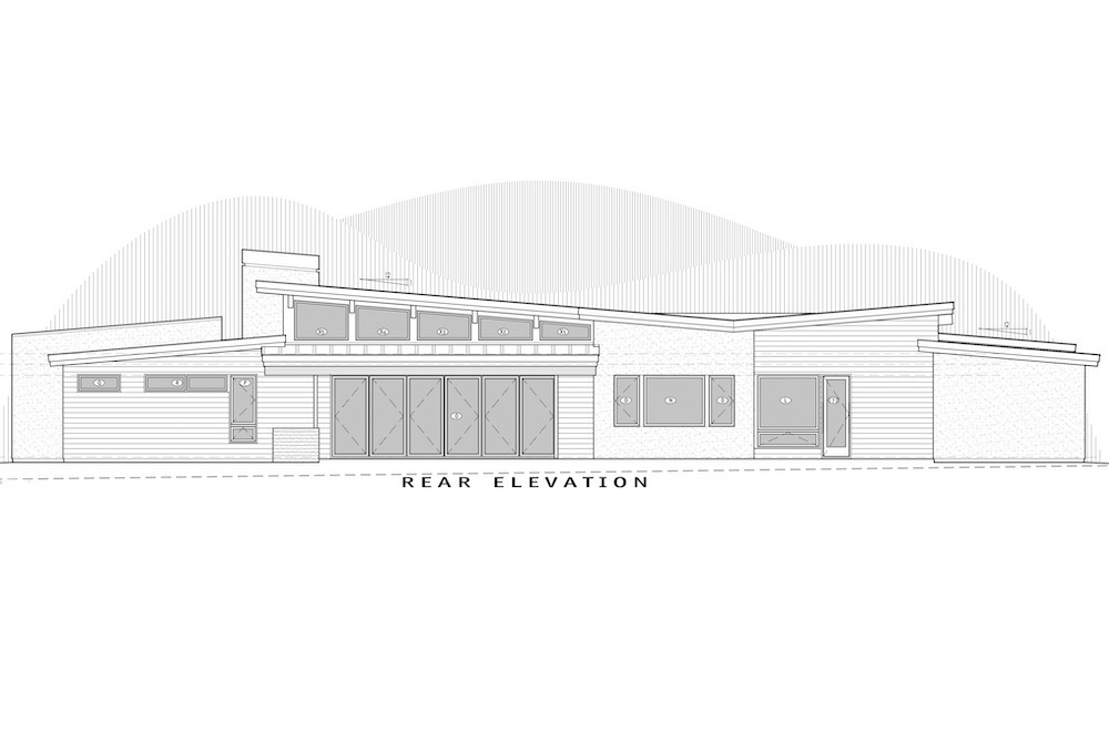 Home Plan Rear Elevation of this 3-Bedroom,3312 Sq Ft Plan -202-1022