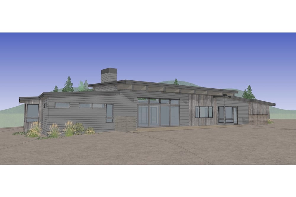 Rear View of this 3-Bedroom, 3338 Sq Ft Plan - 202-1025