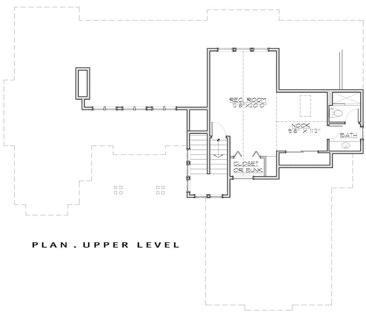 Floor Plan Upper Level of Farmhouse Plan #202-1028