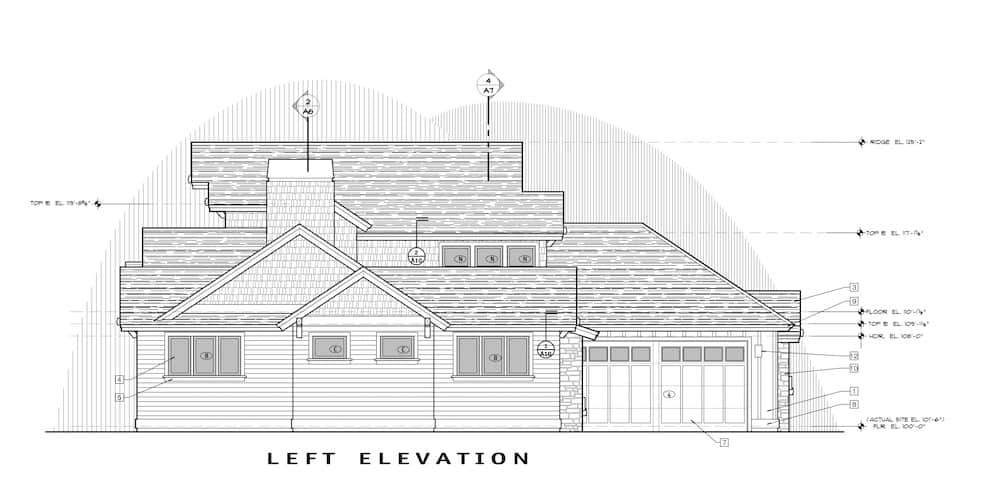 Home Plan Left Elevation of this 3-Bedroom,2683 Sq Ft Plan -202-1028