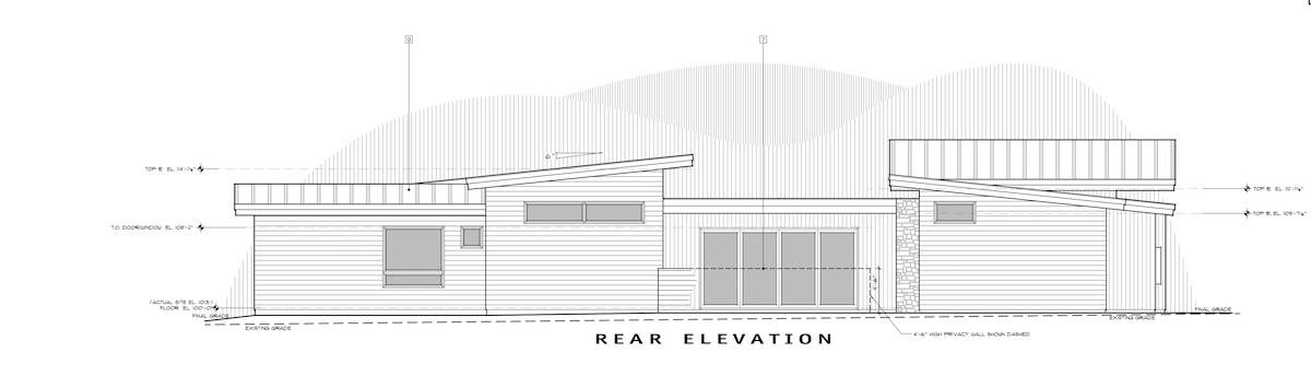 Home Plan Rear Elevation of this 3-Bedroom,3338 Sq Ft Plan -202-1029