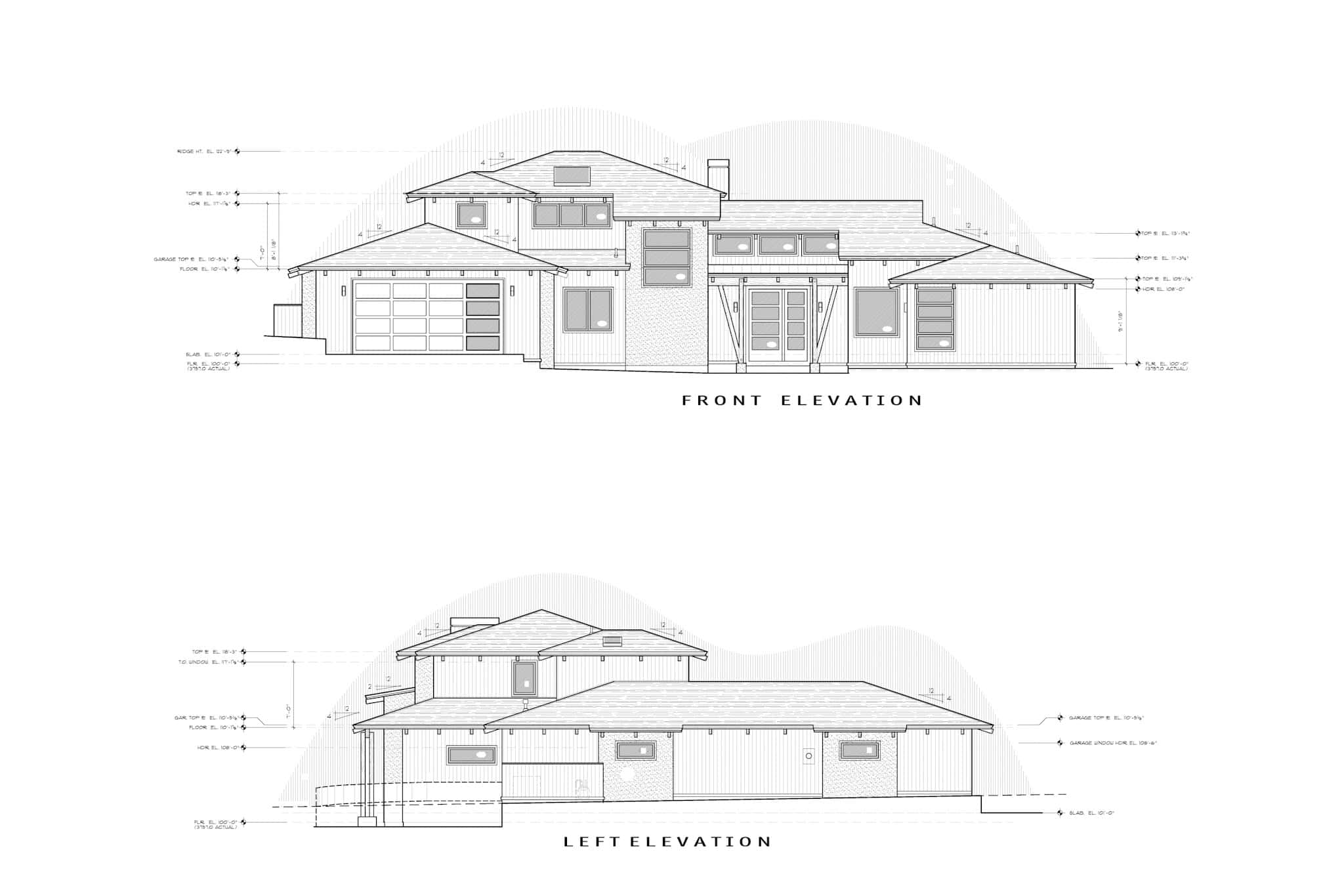 Home Plan Elevations of this 4-Bedroom,2979 Sq Ft Plan -202-1035