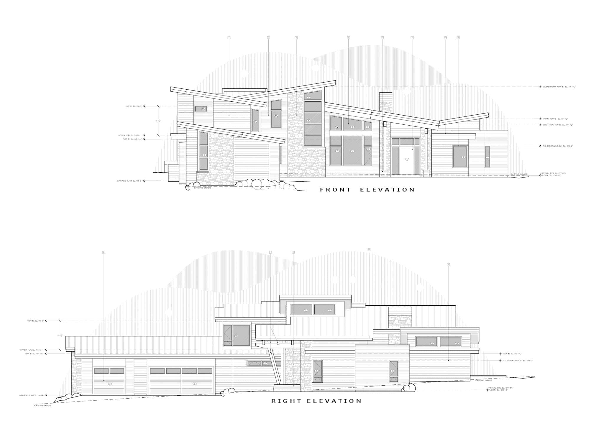 Home Plan Elevations of this 4-Bedroom,4356 Sq Ft Plan -202-1037