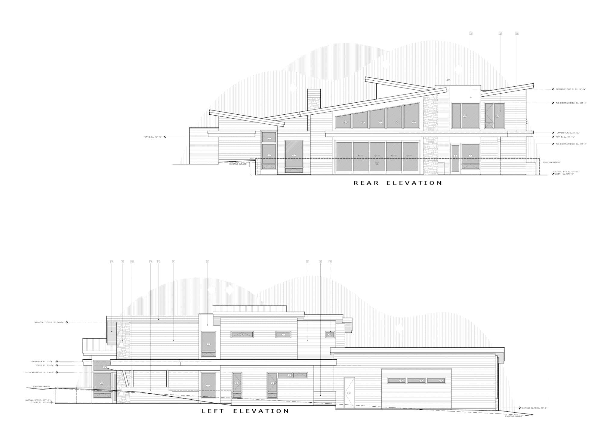 Home Plan Elevations of this 4-Bedroom,4356 Sq Ft Plan -202-1037