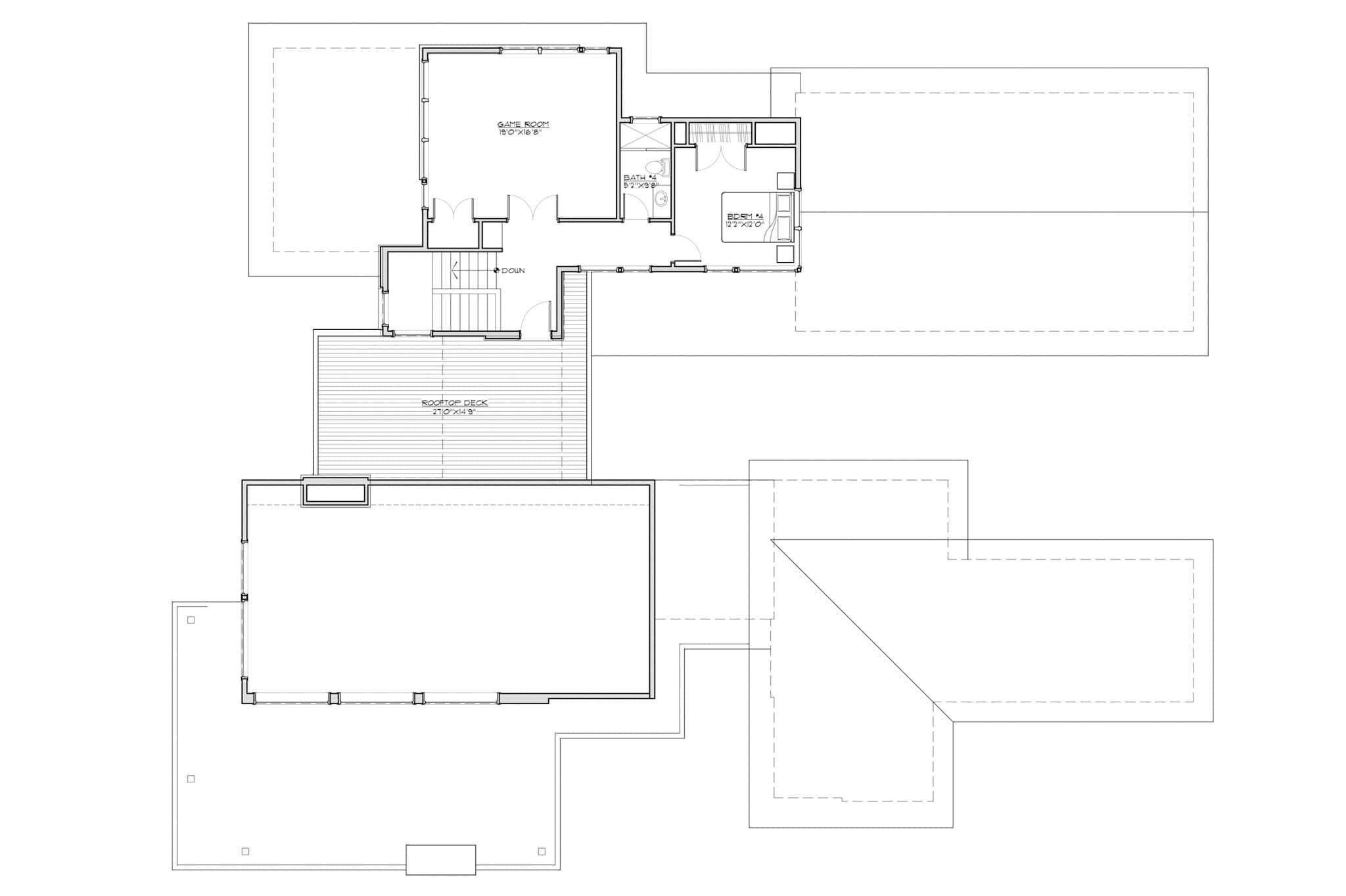 Upper Level of Contemporary Plan #202-1038