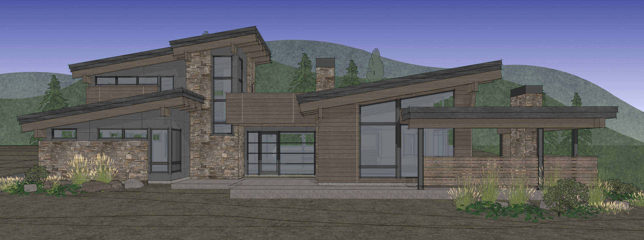 Front View of this 4-Bedroom,4006 Sq Ft Plan -202-1038