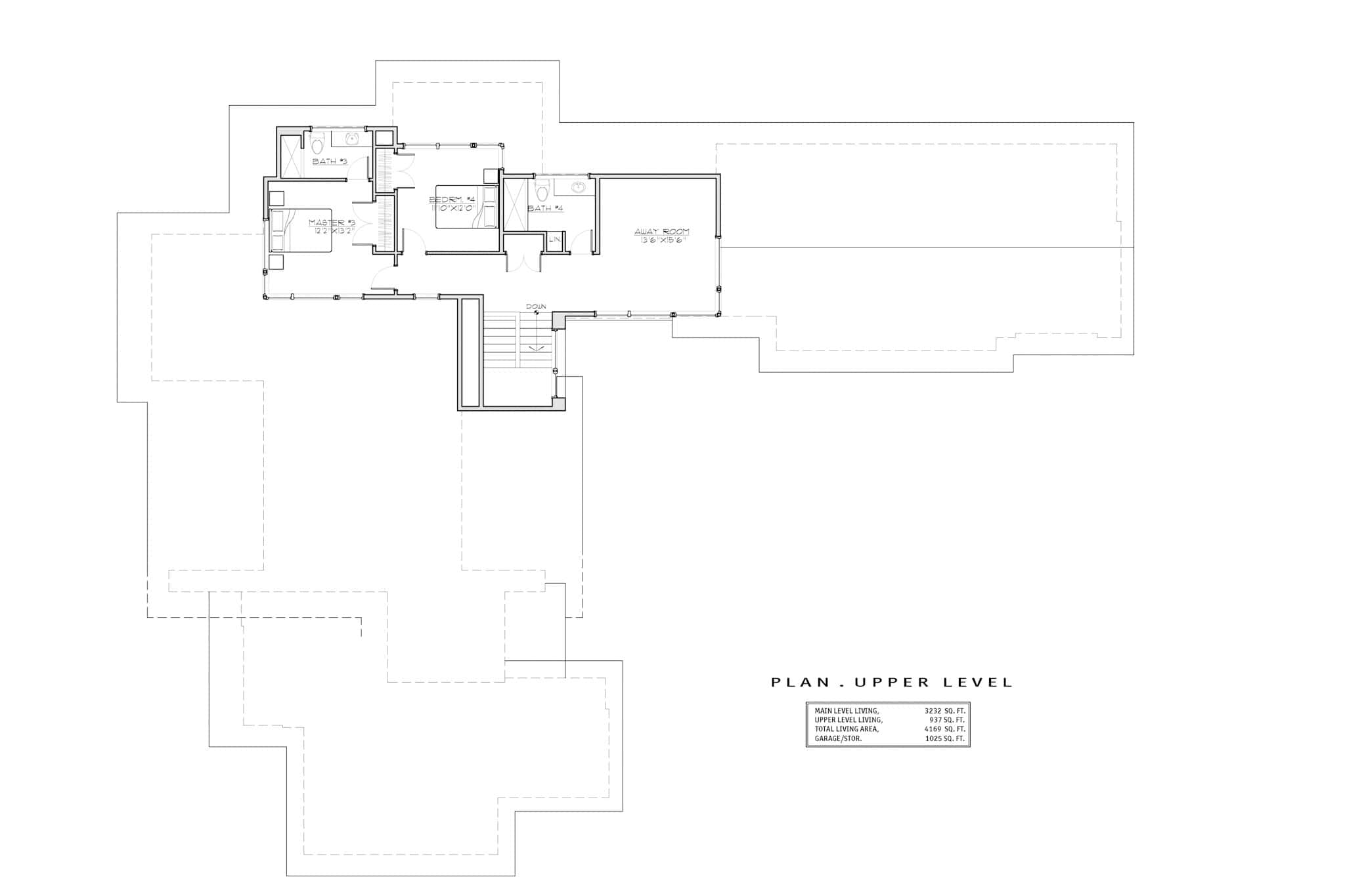 Upper Level of Contemporary Plan #202-1039