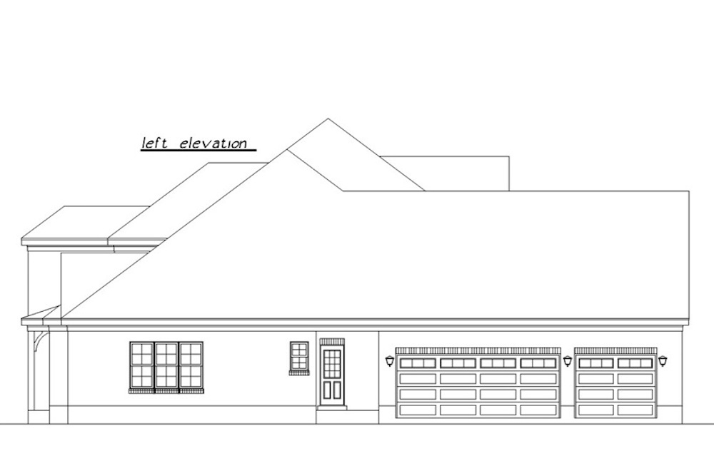 Home Plan Left Elevation of this 5-Bedroom,4654 Sq Ft Plan -203-1003