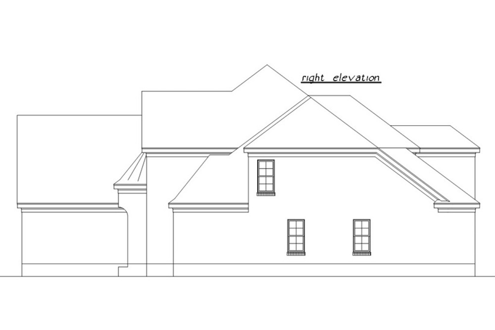Home Plan Right Elevation of this 5-Bedroom,4654 Sq Ft Plan -203-1003