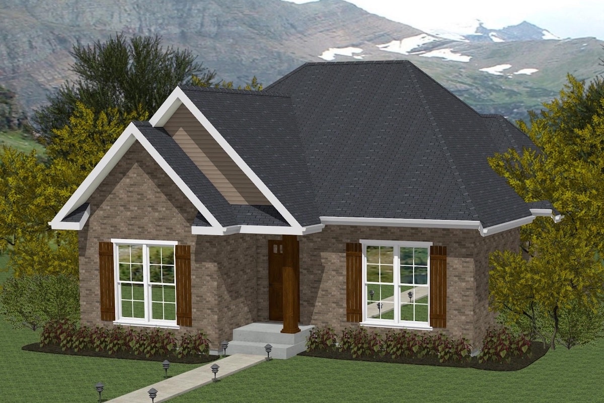 Front View of this 3-Bedroom, 1448 Sq Ft Plan - 203-1004